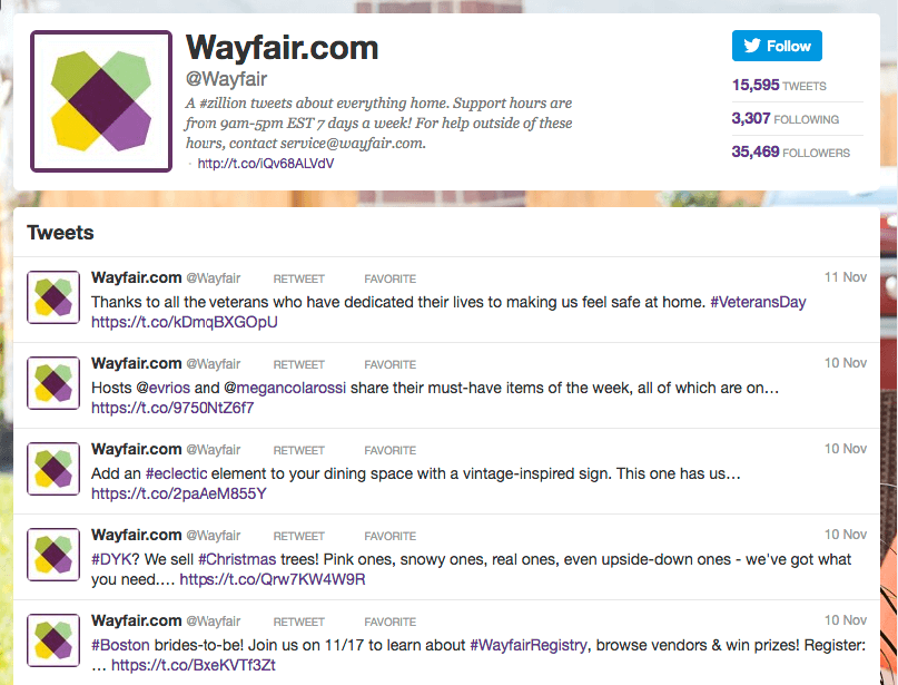 Wayfair Twitter