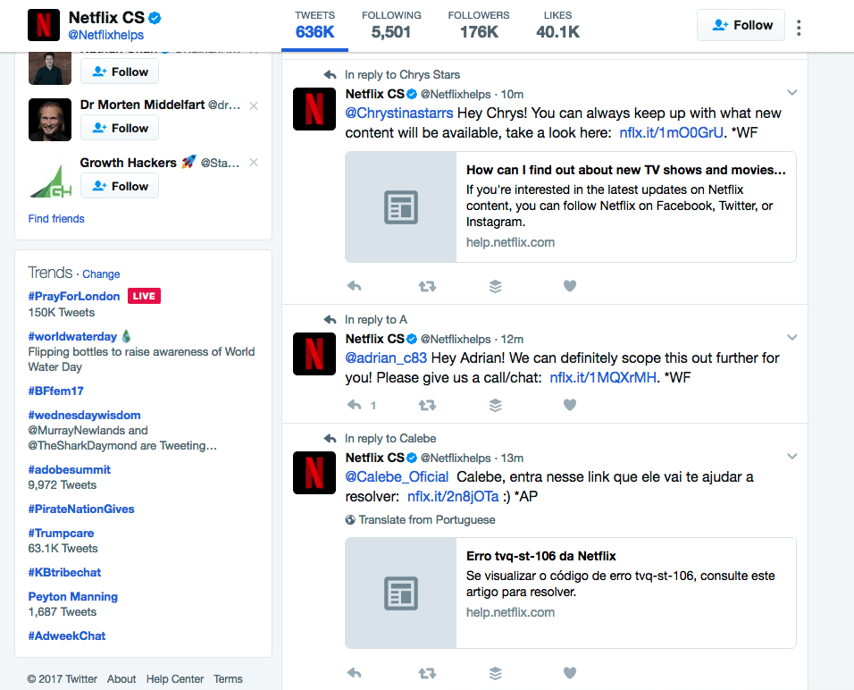 Netflix customer service Twitter