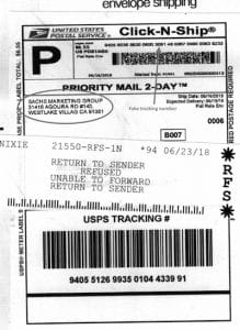 Fake USPS Shipping Label