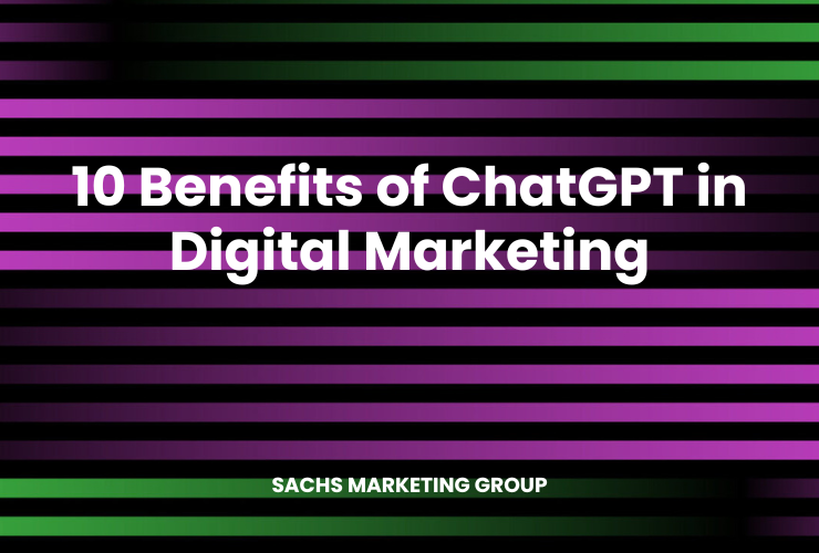 illustration with text "10 Benefits of ChatGPT in Digital Marketing"