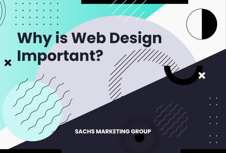 Abstract illustration with text "Why is Web Design Important?"
