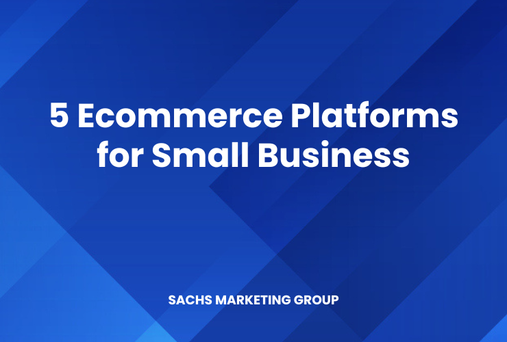 illustration with text "ecommerce platforms for small business"