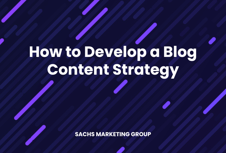 illustration with text "How to Develop a Blog Content Strategy"