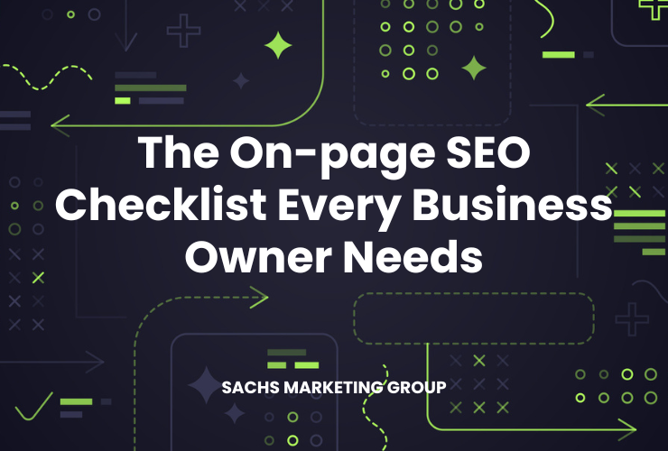 illustration with text "The On-page SEO Checklist for Busy Business Owners"