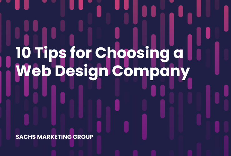 illustration with text "10 Tips for Choosing a Web Design Company"