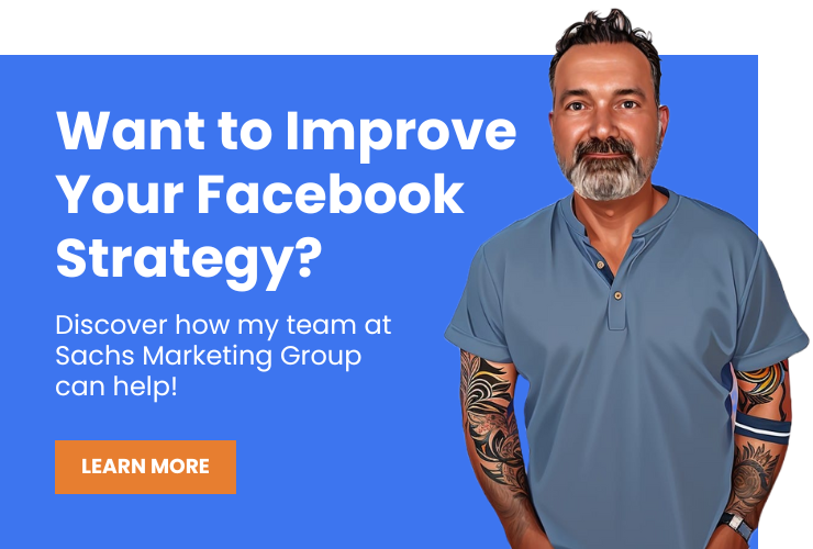 Eric Sachs with text "Want to Improve Your Facebook Strategy?"