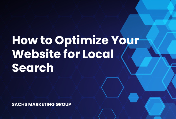 abstract blue hexagons with text "How to Optimize Your Website for Local Search"