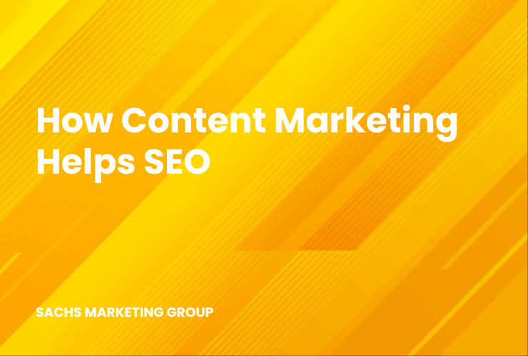 illustration with text "How Content Marketing Helps SEO"