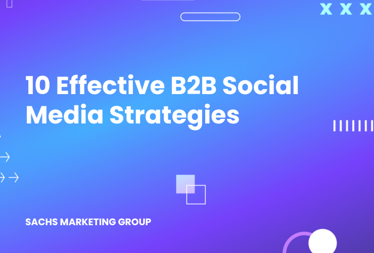 bg with text "10 Effective B2B Social Media Strategies"
