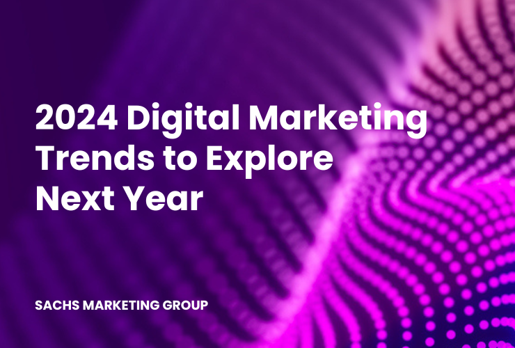 purple dots with text "2024 Digital Marketing Trends to Explore Next Year"