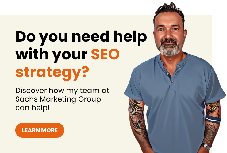Eric Sachs with text "Do you need help with your SEO strategy?"