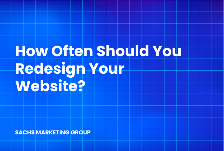 blur grid with text "How Often Should You Redesign Your Website?"