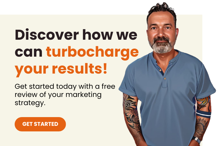Eric Sachs with text "Discover how we can turbocharge your results!"